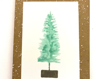 Bottle Brush Christmas Tree Card Set of 3