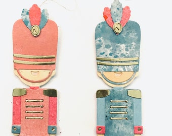 Christmas Tags Or Ornaments The Nutcrackers in Aqua and Pink