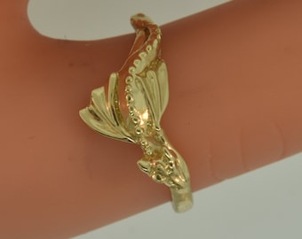 14K Gold Baby Dragon Ring: Elvish Engagement Stacking Ring