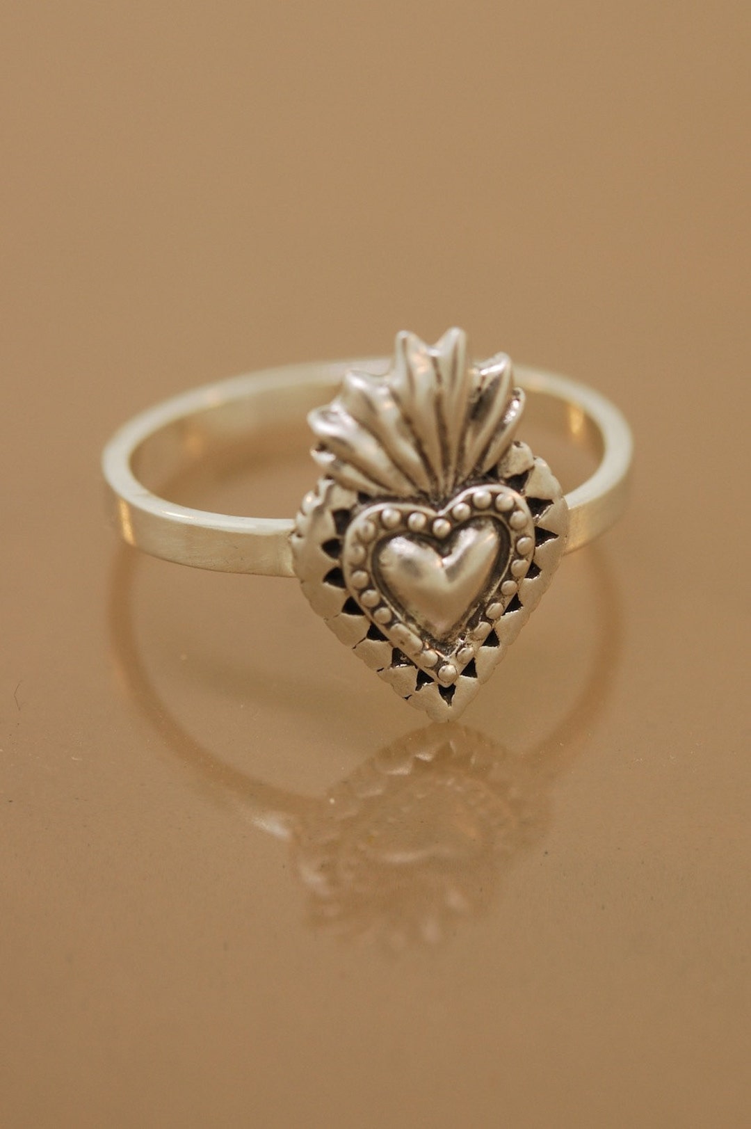 Sacred Heart Ring - Etsy