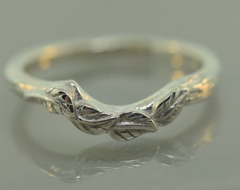 4 leaf band,engagement ring, ring, engagement ring, alternative engagement ring, twig engagement ring, branch ring, leaf band, twig ring