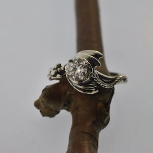 Baby dragon, engagement ring, dragon engagement ring, alternative wedding ring, dragon ring, moissanite dragon ring, fantasy engagement ring