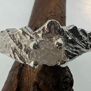 Avalanche,Mountain ring, sculpted mountain ring, Mountain Jewelry, landscape ring, raw stone ring, raw diamond ring, raw diamond ring,