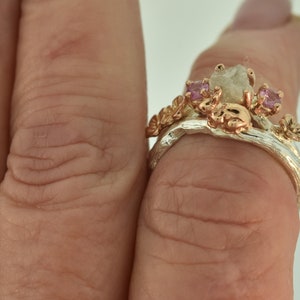 Some Bunny to Love,rose gold ring, twig ring, branch ring, bunny ring, rabbit ring, alternative engagement ring, wedding band,