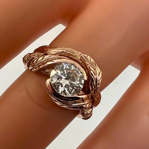 engagement ring, lab diamond ring, diamond leaf engagement ring, branch ring, twig moissanite engagement ring, diamond twig ring,