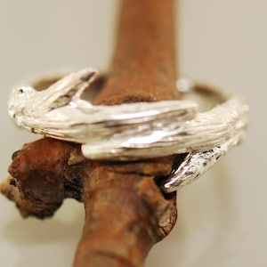 Sterling Silver Antler Wedding Band: Manly Branch Ring
