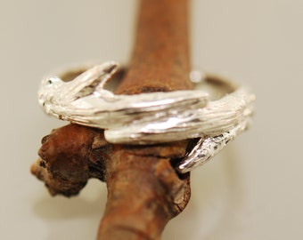 Mans antler wedding band, antler band, Branch Band, twig ring, sterling branch ring, alternative wedding band, manly antler ring