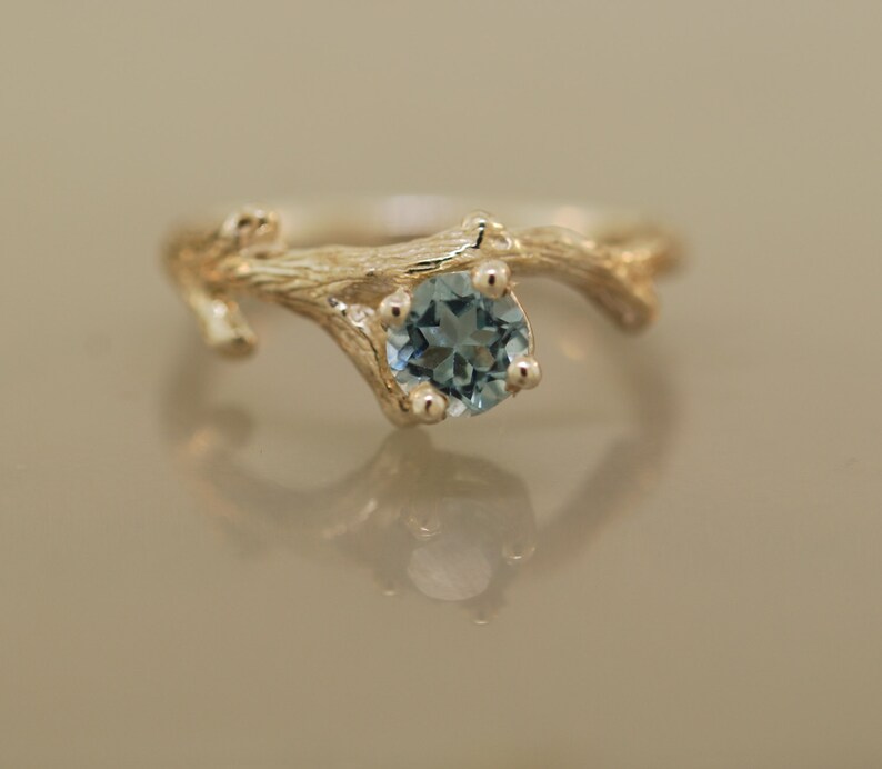 Bud Branch with Aquamarine