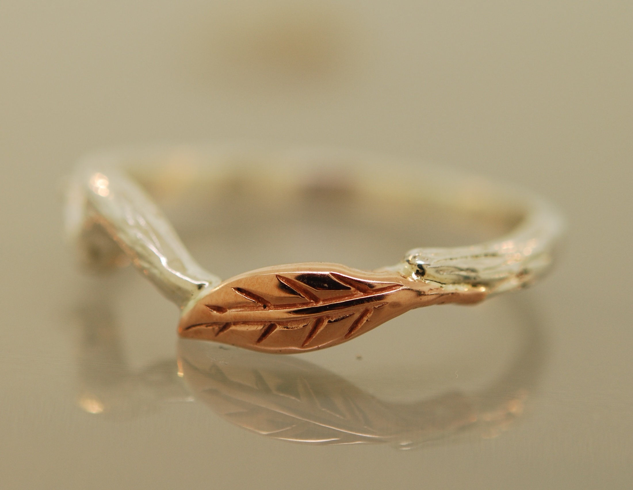 Vine and Leaf Ring in 14k Gold - Ready to Ship – BethCyr