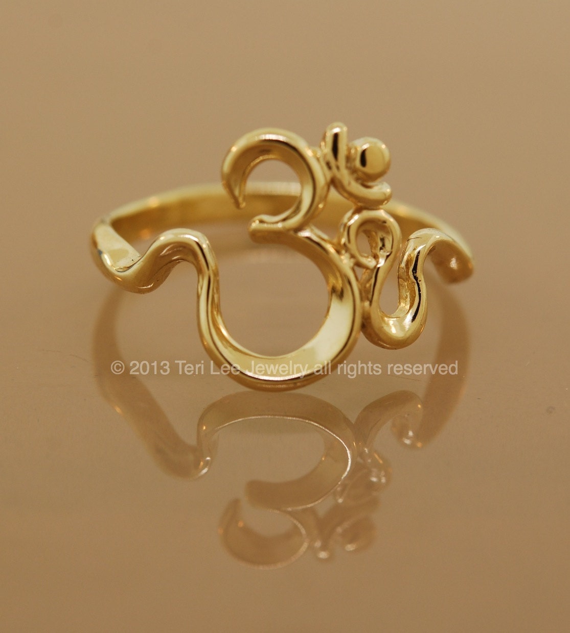 Om Trishul and Tripund Gold Ring for Men 3D model 3D printable | CGTrader
