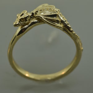 14 Karat Gold Baby Dragon Ring: Elvish Engagement Ring image 7