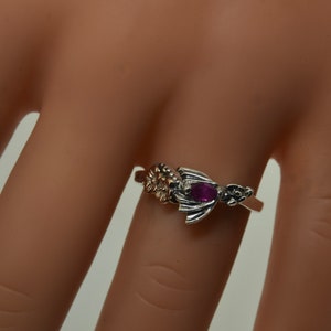 Baby dragon ring,14 karat gold, alternative wedding ring, dragon ring, elvish ring, stack ring, engagement ring, ruby dragon