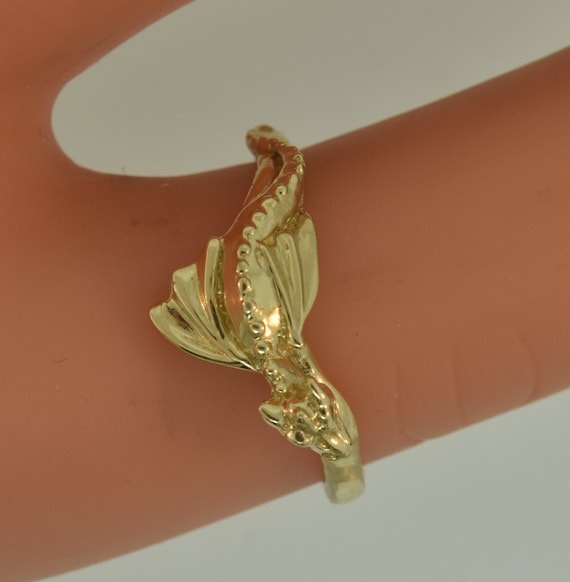 14 Karat Gold Baby Dragon Ring: Elvish Engagement Ring