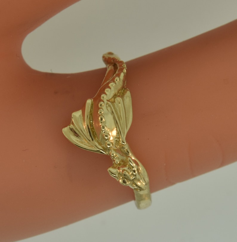 14 Karat Gold Baby Dragon Ring: Elvish Engagement Ring image 1