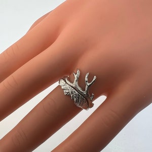 Handcrafted Mountain Antler Ring: Sterling Silver Nature Jewelry