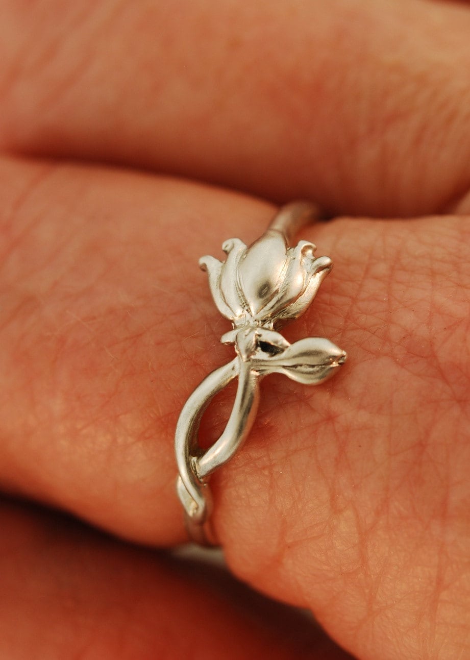 Lotus Flower Ring 1/20 ct tw Diamonds Sterling Silver | Kay