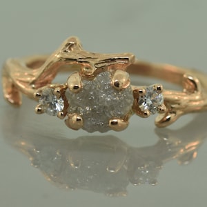 The Evervine, Twig and Leaf Engagement Ring, Rough Diamond Ring, Unique Engagement Ring, Bridal Jewelry, Wedding Jewelry, Unique Engagement