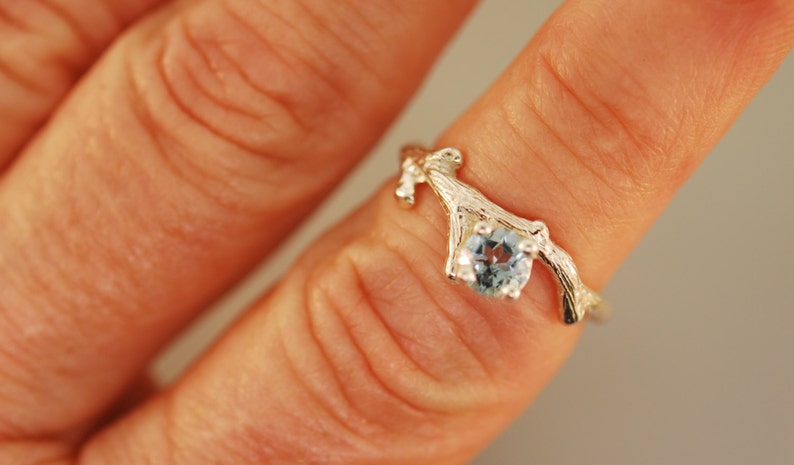 Bud Branch with Aquamarine