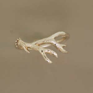 Antler 2,  twig ring, antler ring, silver antler ring, gold antler ring