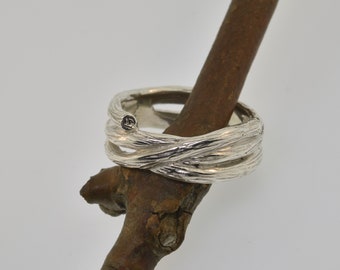 Winding manly branch ring, wedding band, sterling branch ring, sterling twig ring, alternative wedding band, branch ring, chunky ring