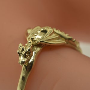 14 Karat Gold Baby Dragon Ring: Elvish Engagement Ring image 2