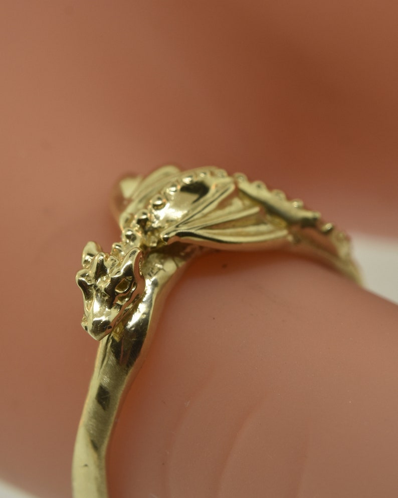 14 Karat Gold Baby Dragon Ring: Elvish Engagement Ring image 2