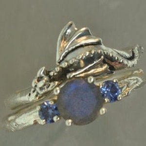14 Karat Gold Baby Dragon Ring: Elvish Engagement Ring image 4