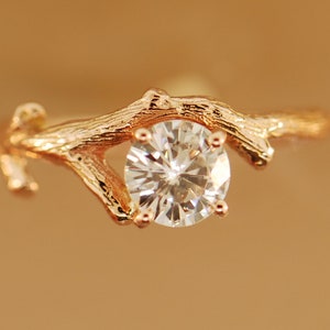 The Debra,Bud branch ring, moissanite ring, engagement ring, alternative engagement ring, diamond twig ring, lab grown diamond