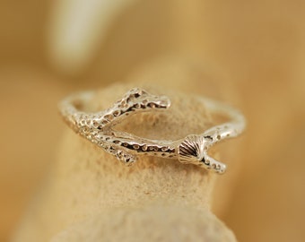 Coral Shell Branch Ring