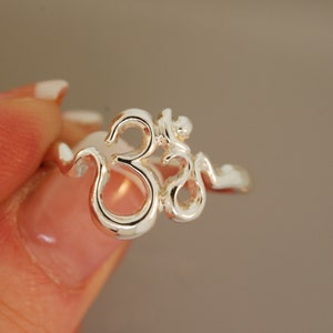 Om Sweet Om Ring 2 smallish, Sterling Silver Ring,yoga rings, om ring,ohm ring, spritual jewelry, Budha inspired rings, handmade rings