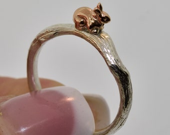 Some Bunny to Love,rose gold ring, twig ring, branch ring, bunny ring, rabbit ring, alternative engagement ring, wedding band,