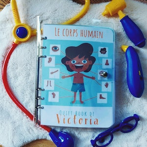 Quiet Book / Busy book le corps humain, activités pédagogiques pour enfants dès 2 ans, activités manuelle, jeux de chiffres et bien plus.