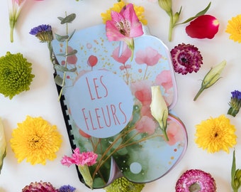 Quiet Book / Busy book flowers, educational activities for children from 2 years old, manual activities, number games, letters, and more
