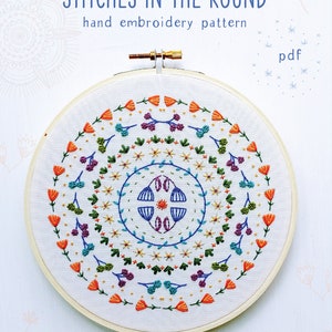 STITCHES in the ROUND - Pdf Embroidery Pattern, Embroidery Hoop Art ...