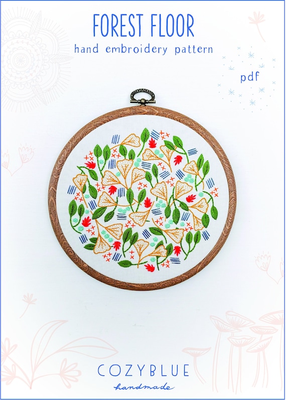 FOREST FLOOR Pdf Embroidery Pattern Embroidery Hoop | Etsy