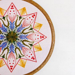 MARKET DAY - pdf embroidery pattern, embroidery hoop art, hand embroidery, mandala design, folk art, wagon wheel, stitch pattern image 2