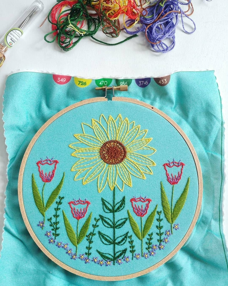 SUMMER GARDEN Pdf Embroidery Pattern Embroidery Hoop Art Etsy