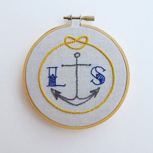 HOLD FAST pdf embroidery pattern custom initials and anchor, nautical, anchor embroidery pattern, nautical design, by cozyblue on etsy image 5