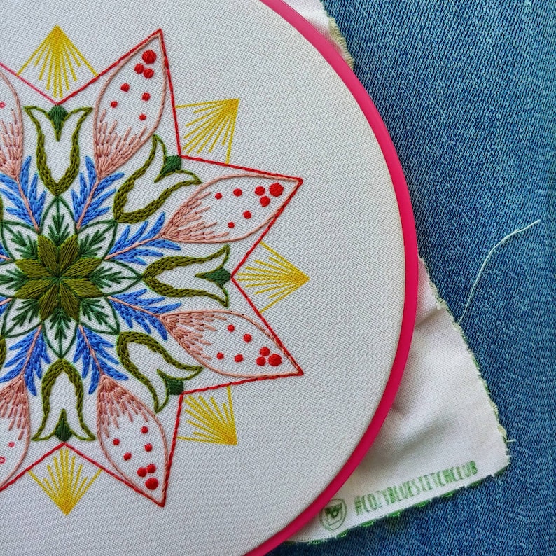 MARKET DAY - pdf embroidery pattern, embroidery hoop art, hand embroidery, mandala design, folk art, wagon wheel, stitch pattern image 9
