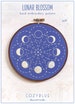 LUNAR BLOSSOM - pdf embroidery pattern, embroidery hoop art, phases of the moon, la luna, lunar cycle, sashiko style, blue moons, celestial 