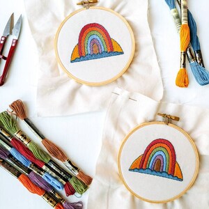 RAINBOW PROUD pdf embroidery pattern, embroidery hoop art, digital download, lgbtq, equal rights, southern equality, gay pride, equality image 3