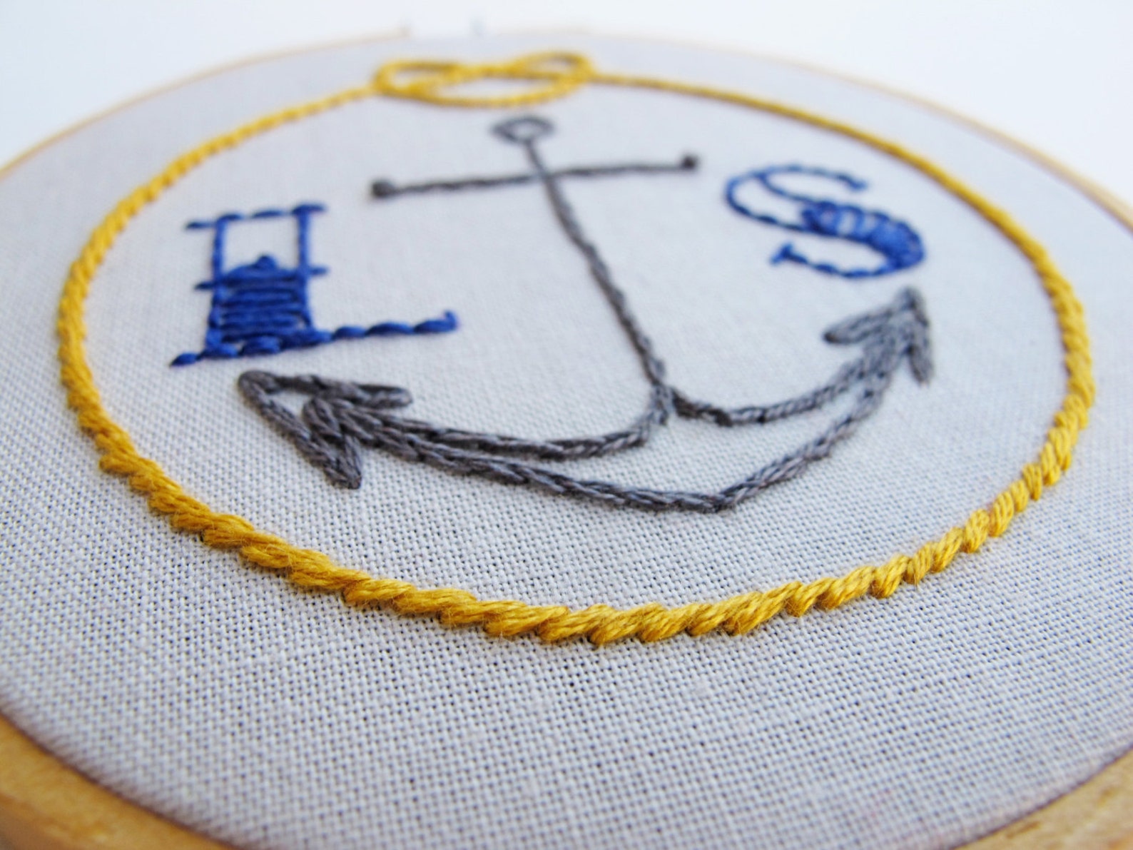HOLD FAST pdf embroidery pattern custom initials and | Etsy