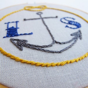 HOLD FAST pdf embroidery pattern custom initials and anchor, nautical, anchor embroidery pattern, nautical design, by cozyblue on etsy image 4
