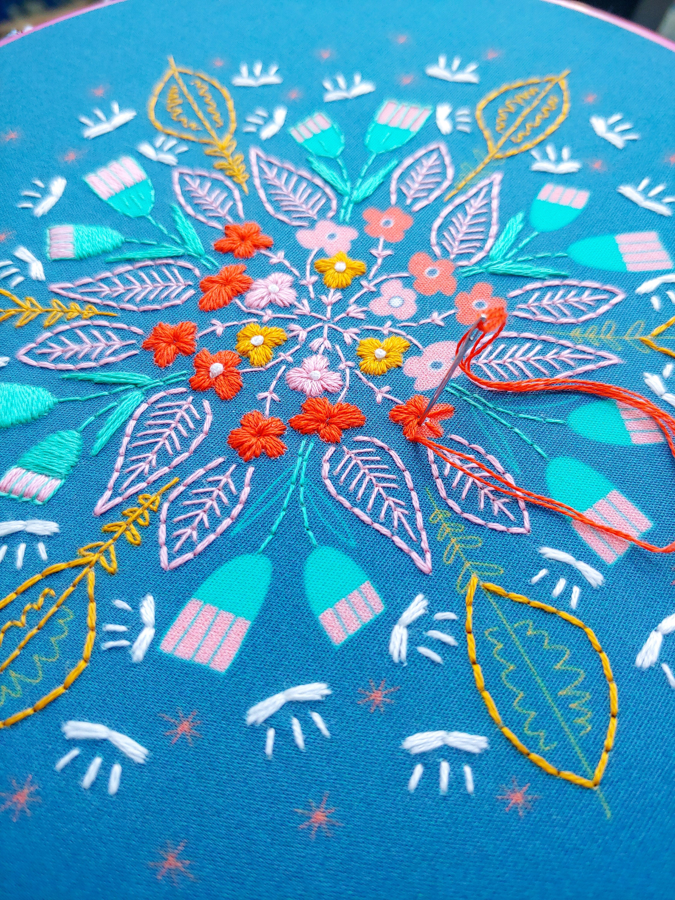 FLORAL BURST - Pdf Embroidery Pattern, Embroidery Hoop Art, Floral ...