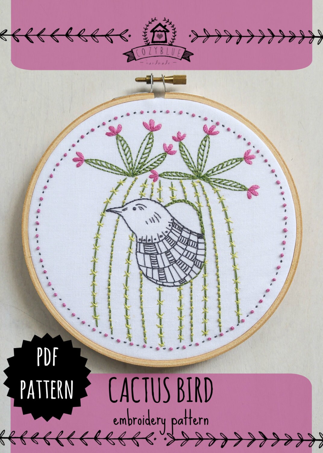 Cactus Embroidery Pattern Interesting Design Inspiration Cactus Embroidery Pattern Interesting Design Inspiration