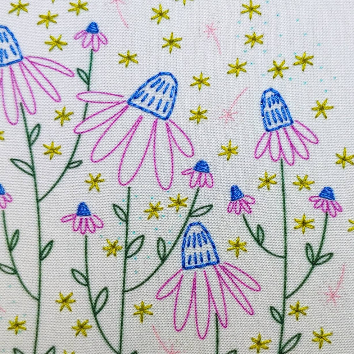 purple coneflower embroidery purple coneflower embroidery