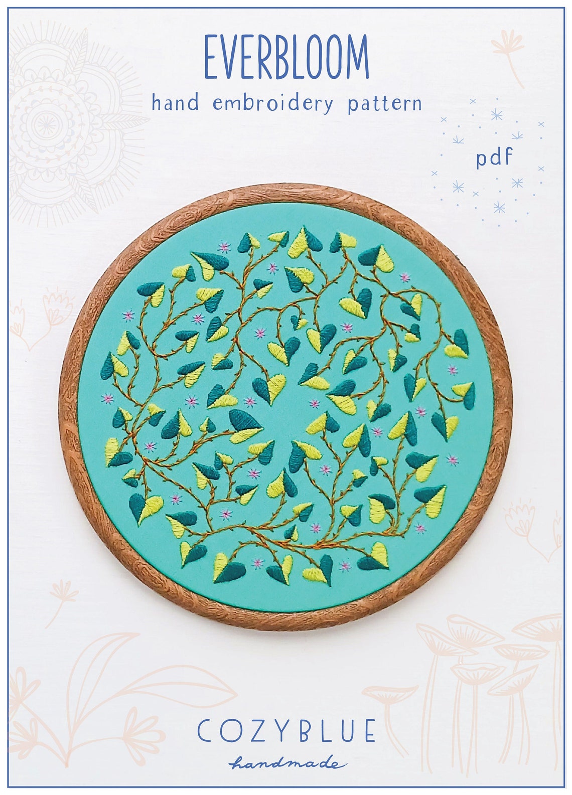 EVERBLOOM Pdf Embroidery Pattern Embroidery Hoop Art Etsy