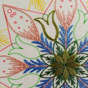 MARKET DAY - pdf embroidery pattern, embroidery hoop art, hand embroidery, mandala design, folk art, wagon wheel, stitch pattern image 7