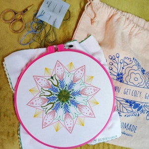 MARKET DAY - pdf embroidery pattern, embroidery hoop art, hand embroidery, mandala design, folk art, wagon wheel, stitch pattern image 8