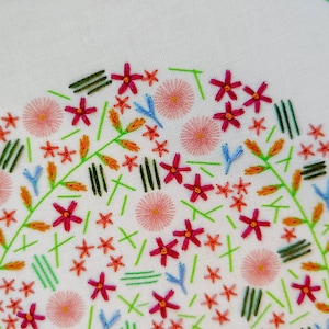 WILDFLOWER MEADOW pdf embroidery pattern, embroidery hoop art, hand embroidered, floral field, summer meadow, wildflowers, field of flower image 6